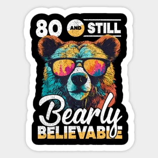 80th Birthday Dad Bear Age 80 Years Sticker
